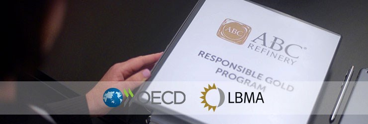 ABC Refinery Responsible Gold Program binder with environmental logos displayed across the front